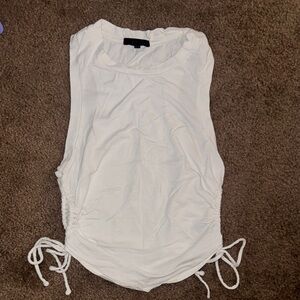 h:ours White Tank Top with Side Ties